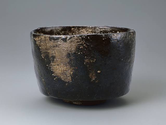 黒茶碗 七里 光悦作 江戸時代