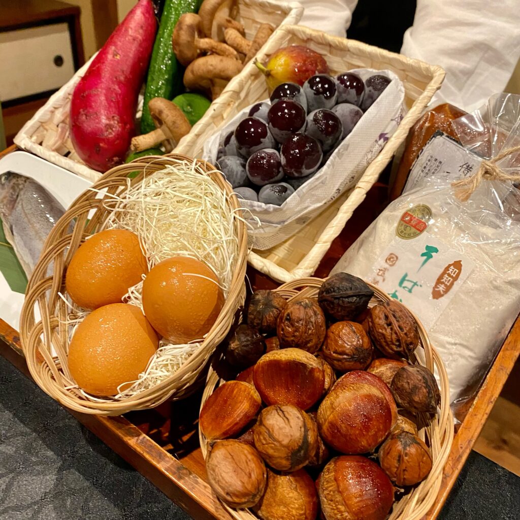 NIPPONIA 秩父 門前町で使われる秩父の野菜や果物などの地元食材